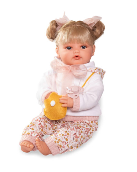 Dúkka með hljóðum - 42cm - Ljóshærð