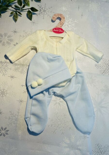 Dúkkuföt 33 cm - Samfella og bláar buxur