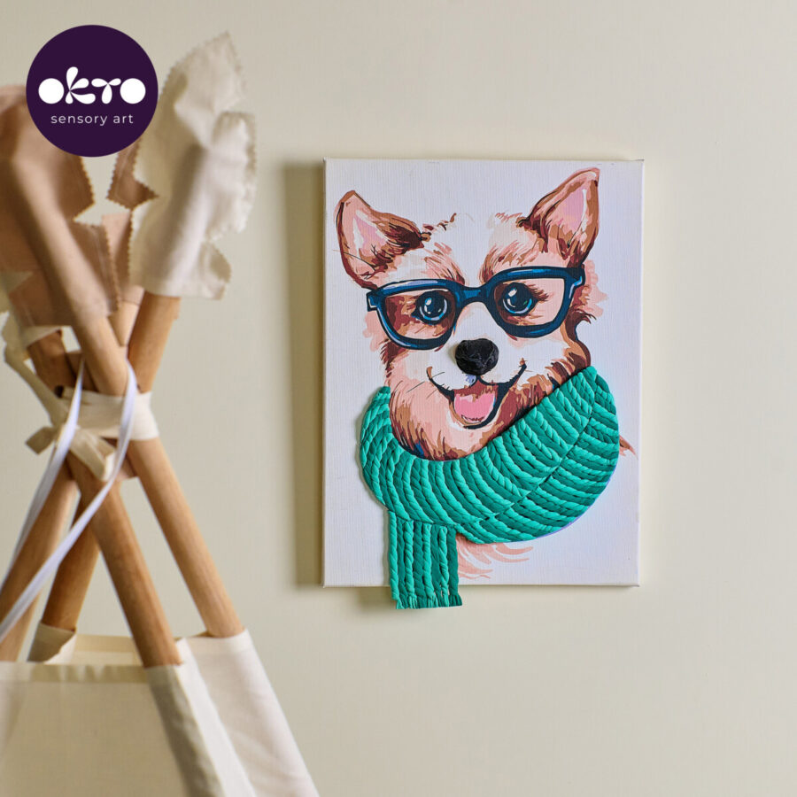 3D Málað og Leirað Listaverk " Fashion Corgi " - Image 9