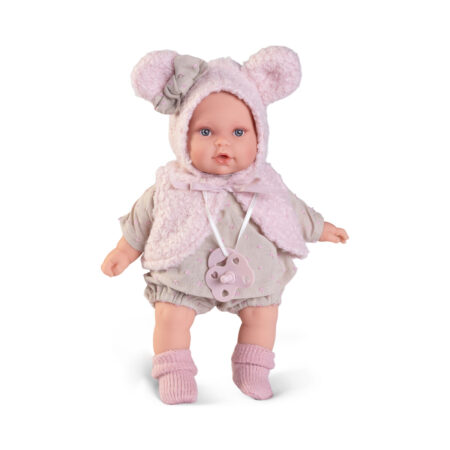 Dúkka 27 cm -  Grætur - Í vesti